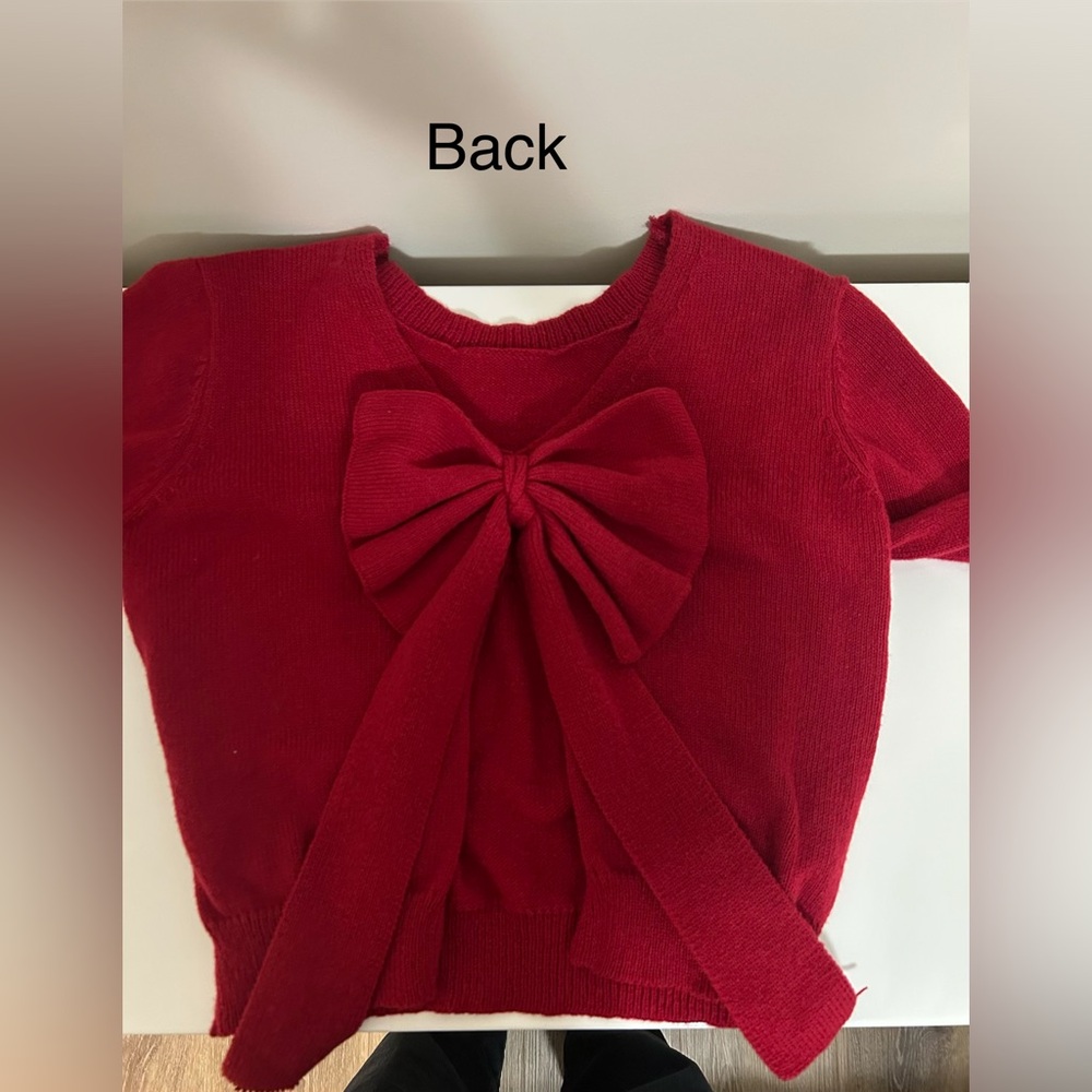Red Bow long sleeve Top/sweater